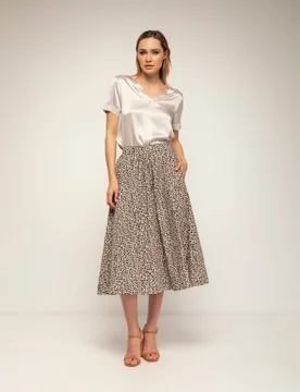 Falda de animal print 100% algodón con bolsillos - Tantra - FashionsVida