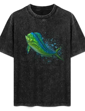 El Dorado by Amber Marine ~ mahi mahi / dolphin fish art, ? 2015 T-Shirt Urban Style Casual Short Sleeve Top - Aliexpress - FashionsVida
