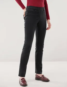 Thermo-Extraglatt Baumwollhose, Regular Fit#normale Größen#Kurzgrößen, Farbe Schwarz, 23, mit Thermo-Jerseyfutter mit Schmetterlings-Stickerei Dam - Walbusch - FashionsVida