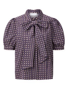 Printed Cotton Blouse with Bow female