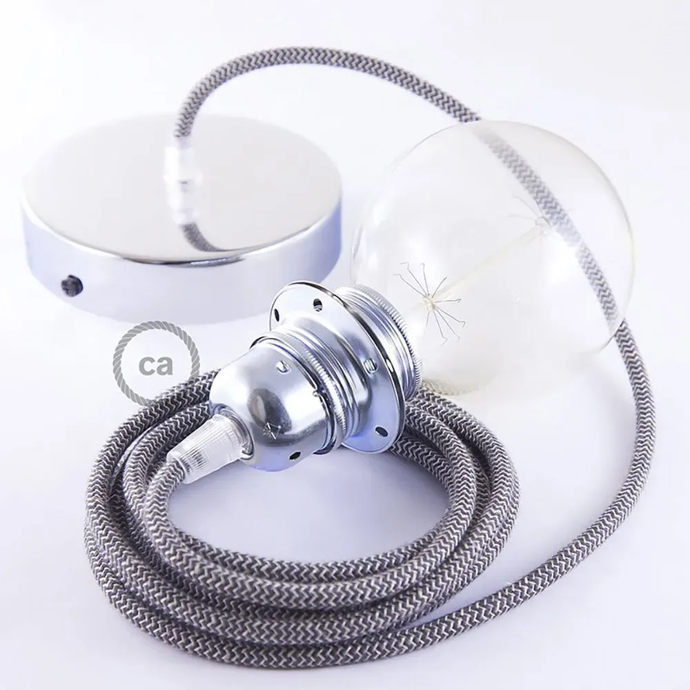 Cables Lampe Suspendue Pendel Pour Abat-jour Rd74 Zigzag 1 M Anthracite / Chrome Plated One Size - Creative - FashionsVida