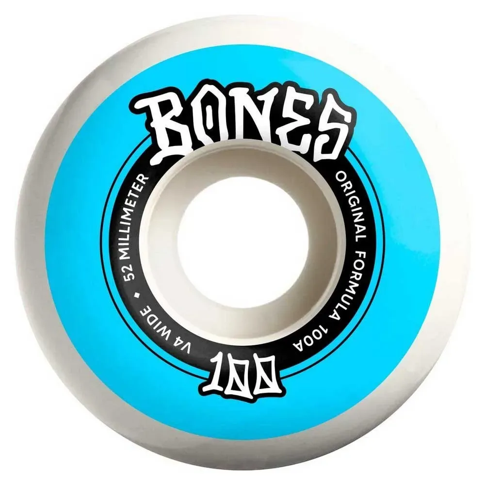 Roues De Skateboard Wide V4 White 52mm/100A unisex - Bones - FashionsVida