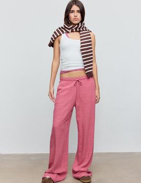 Hose in Leinenoptik Rosa Nude S