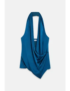 Top de mujer asimétrico y satinado - Bimani - FashionsVida