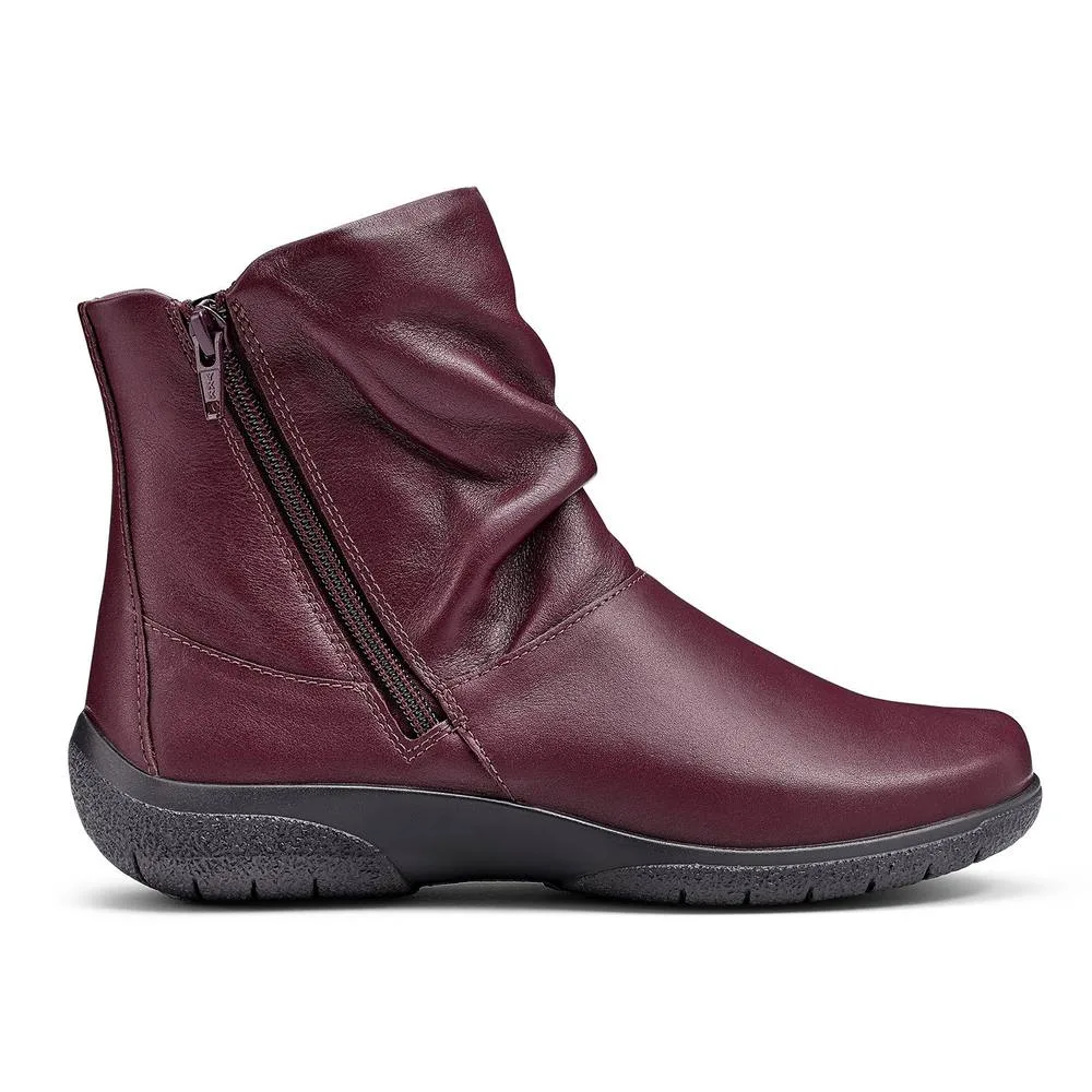 Whisper' Ankle Boots - Maroon - Size: 5.5 - Hotter - FashionsVida