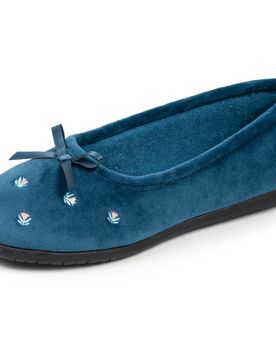 Chaussons ballerines Bleu canard fleurs bleu canardfleurs 39