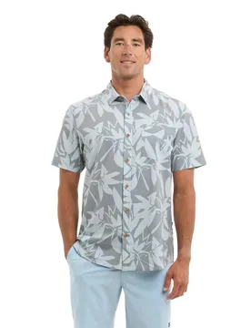 Topshot El Nino Short Sleeve Shirt Grey L Men - PELAGIC - FashionsVida