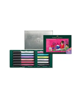 Tuschestift Set 12tlg. Pitt Artist Pen Tokyo verde scuro - Faber-Castell - FashionsVida
