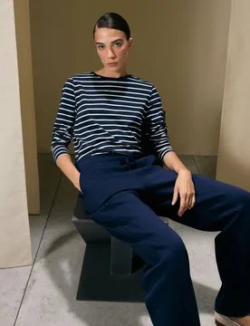 Camiseta de mujer con manga larga y cuello caja - Woman El Corte Inglés - FashionsVida