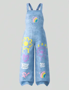 Mono holgado con estampado de dibujos animados lindo para niñas preadolescentes, para uso casual, viajes y transporte diario - Shein - FashionsVida