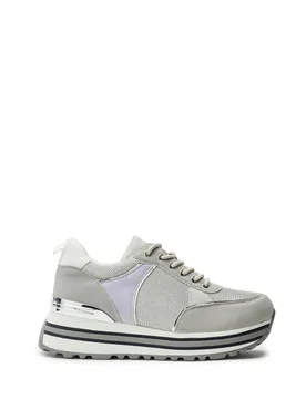 Womens Salene Grey Sneakers Faux Leather - Size Eu 39 - b.soleful - FashionsVida