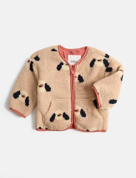 Borg Dog Jacket (0-5 Yrs) Cream Mix male - M&S - FashionsVida
