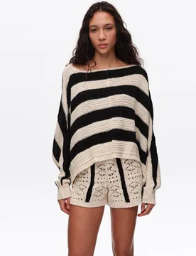 Jersey de mujer oversize corto rayas - Bimba y Lola - FashionsVida