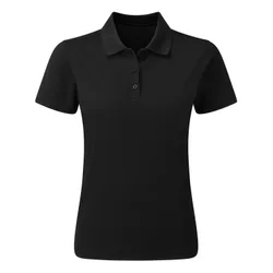 Womens/ladies Sustainable Polo Shirt (Black) - Size Small