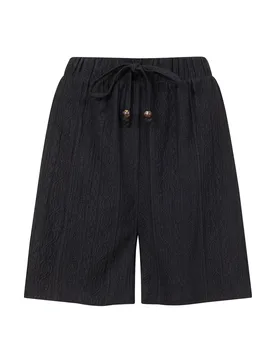 Weird Fish Mima Broderie Stretch Travel Shorts Size 8 - women women all-womens women shorts - black - FashionsVida