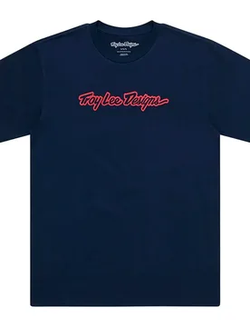 Troy Designs Maglietta A Maniche Corte Signature Navy - Lee - FashionsVida