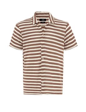 Antioch Camisa sepia / blanco