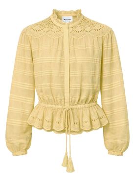 Polly Lace-trimmed Organic Cotton-voile Blouse