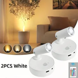 Piezas Luces con sensor de movimiento inalámbrico, aplique de pared LED regulable, luz de sensor magnética de alta eficiencia, luz de pared recargab