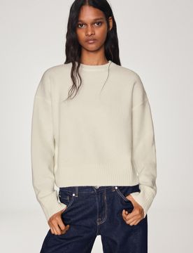 Pull Col Rond Xl Écru
