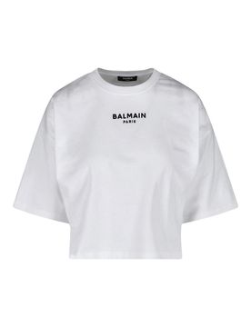 Balmain T-Shirt Logo Crop