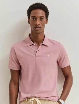 Polo de manga corta de hombre slim fit de algodón - Lion of Porches - FashionsVida