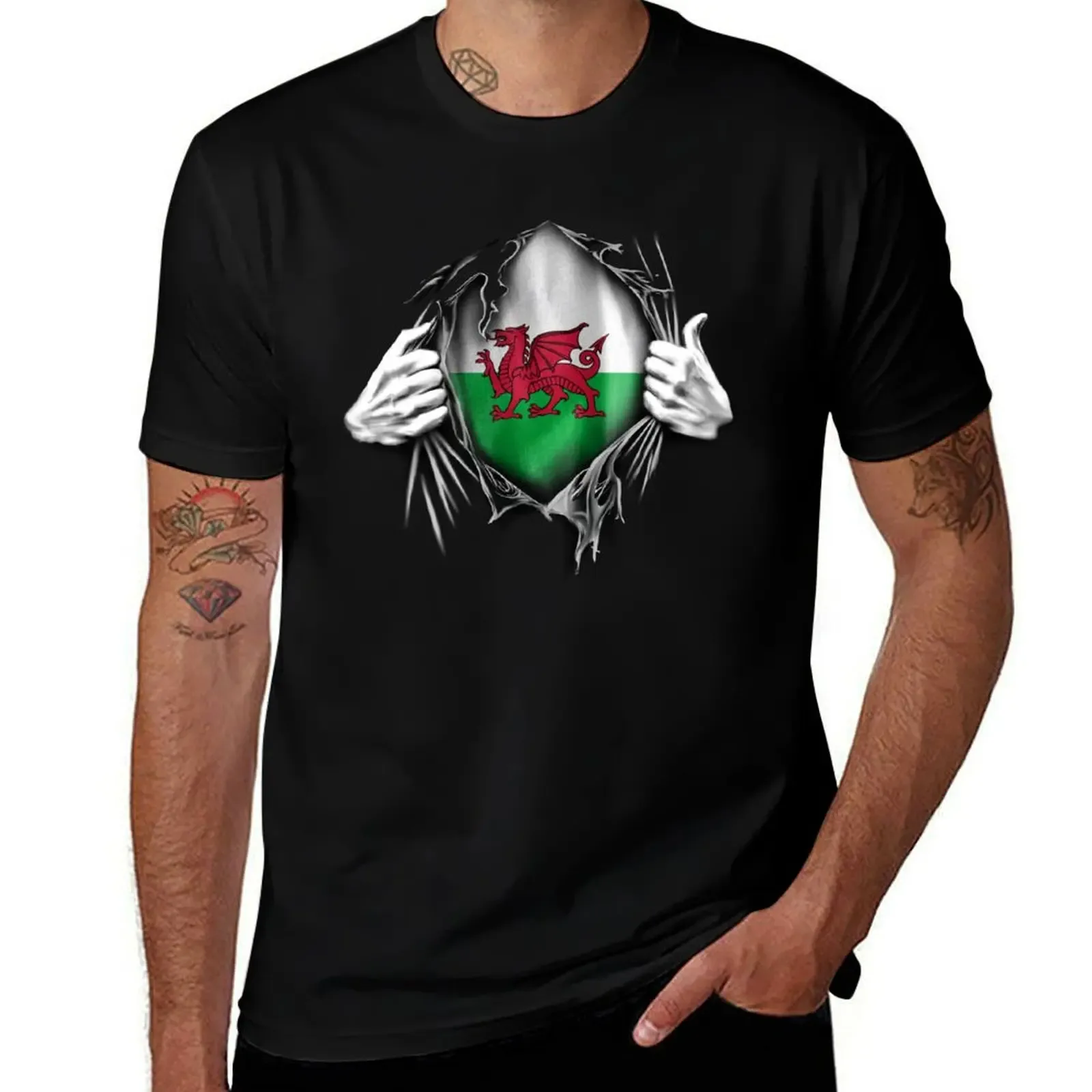 Wales rippied flag T-Shirt Basic Plain Tee for Spring and Summer - Aliexpress - FashionsVida