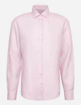 Leinenhemd mit Kentkragen Rosa 44