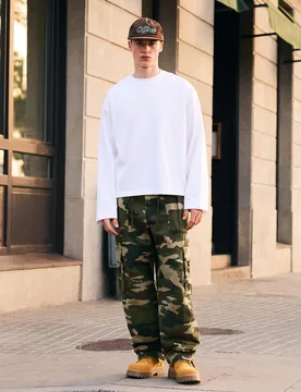 Pantalon Baggy Cargo M Kaki - Bershka - FashionsVida