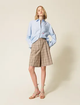 Bermuda MYFO à carreaux avec broderie - Actitude by Twinset - FashionsVida