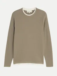 Strickpullover im 2-in-1-Look Beige M