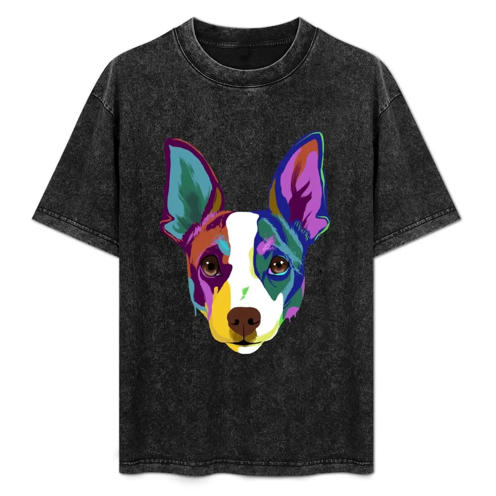 Splash Rat Terrier Dog T-Shirt Plus Size Basic Short Sleeve Top - Aliexpress - FashionsVida
