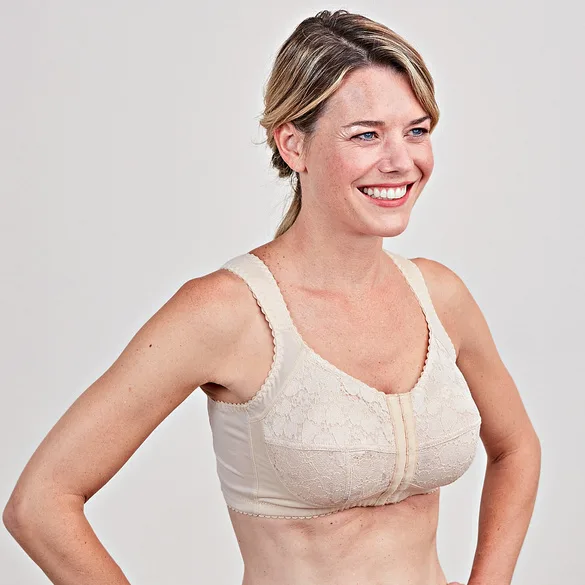 Bügelloser BH mit Frontverschluss hautfarben, Cup B - 3Pagen - FashionsVida