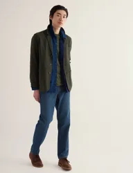 Pure Cotton Denim Tapered Fit Jeans Blue male