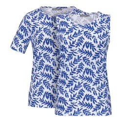 Shirt „Cläre“, 2 Stück blau weiss L Damen