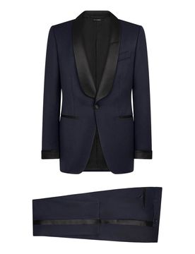 Vestito da sera in twill di lana e seta