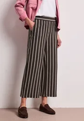Wide Leg Hose im Casual Fit mit Streifen female Braun