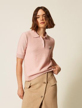 Twinset Pull polo avec broche