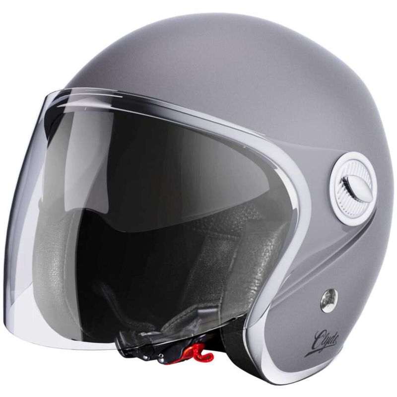 Casco Moto Jet Vintage CLYDE Solid Grigio Gun Metal taglia L