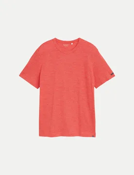 T-Shirt in Melange-Optik Rot M - Tom Tailor Casual - FashionsVida
