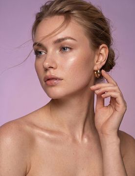 Orecchini rotondi con chiusura - oro