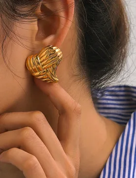 Stainless Steel PVD 18K Gold Plated Tarnish Big Size Heart Stud Earrings For Woman Jewelry Wholesale Summer Trendy - Aliexpress - FashionsVida