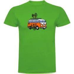 Maglietta A Maniche Corte Hippie Van Bike Green