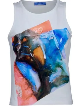 Mugler Printed Cotton Tank Top - Mugler - FashionsVida