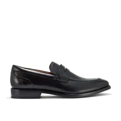 Men's Banstead Lo Black Leather Loafers, Slip Ons Size: 6-Standard Fit - Black - Size: 6-Standard Fit