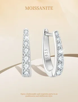 D Color VVS1 Moissanite Clip Earrings for Women Men 925 Silver White/Black Diamond Hoops Earrings Fine Jewelry - Aliexpress - FashionsVida