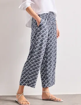 High Waist Wide Leg Hose im Loose Fit female Blau - Street One - FashionsVida