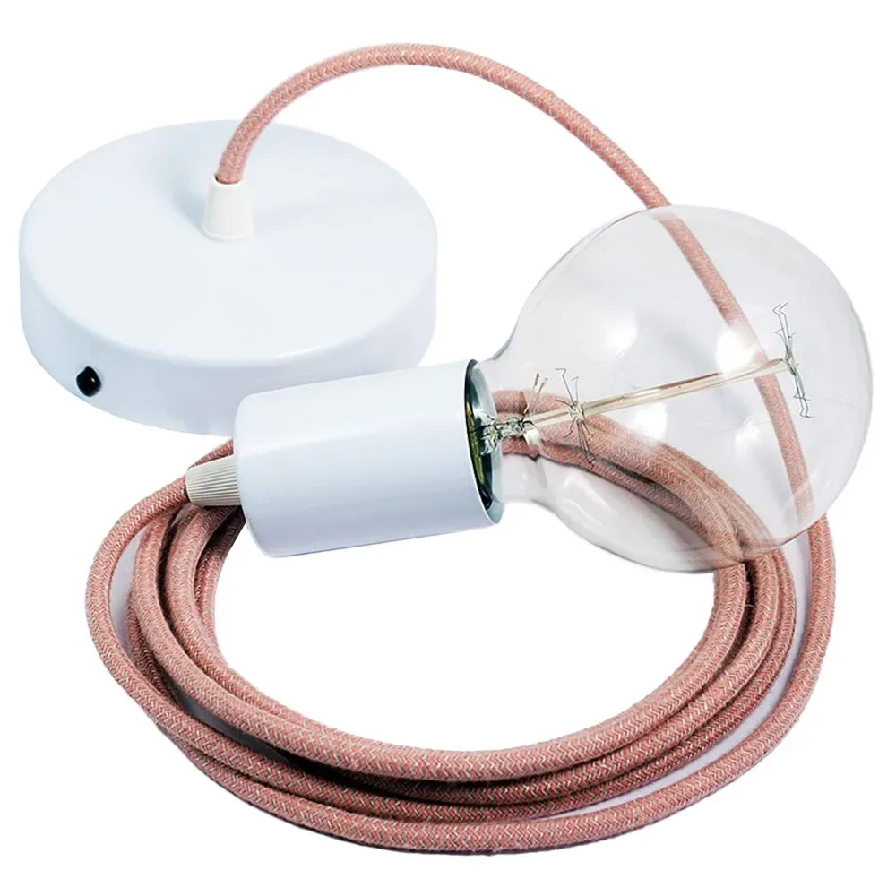 Cables Suspension Luminaire Rd71 Zigzag 50 Cm Ancient Pink / White One Size - Creative - FashionsVida