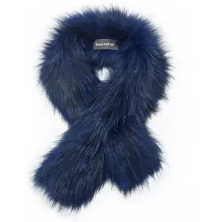 Bufanda de mujer de pelo de zorro en color azul