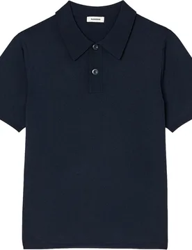 Polo de manga corta de hombre de punto de corte recto - sandro - FashionsVida
